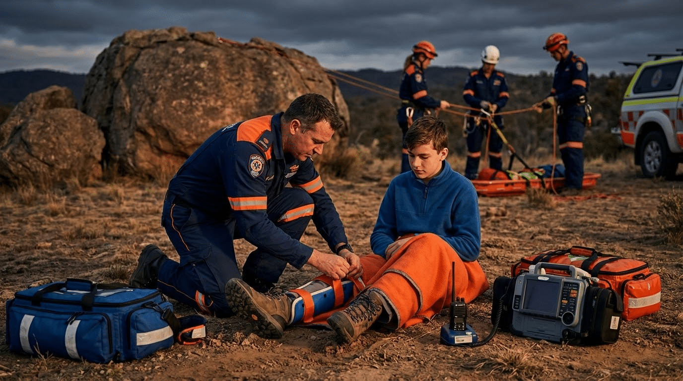 תרחיש פינוי חניך עם חשד לשבר במחנה צופים