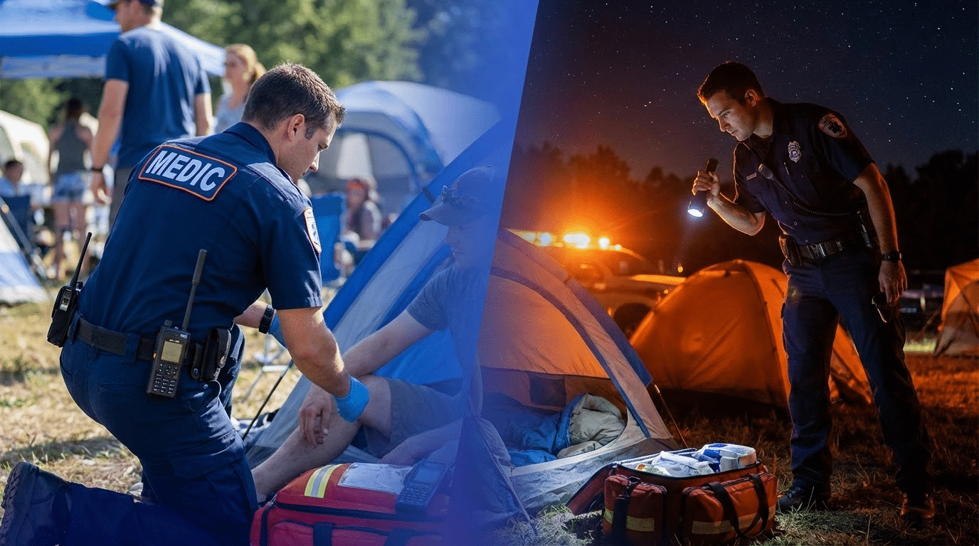 כוננות לילה רפואית במחנה שטח