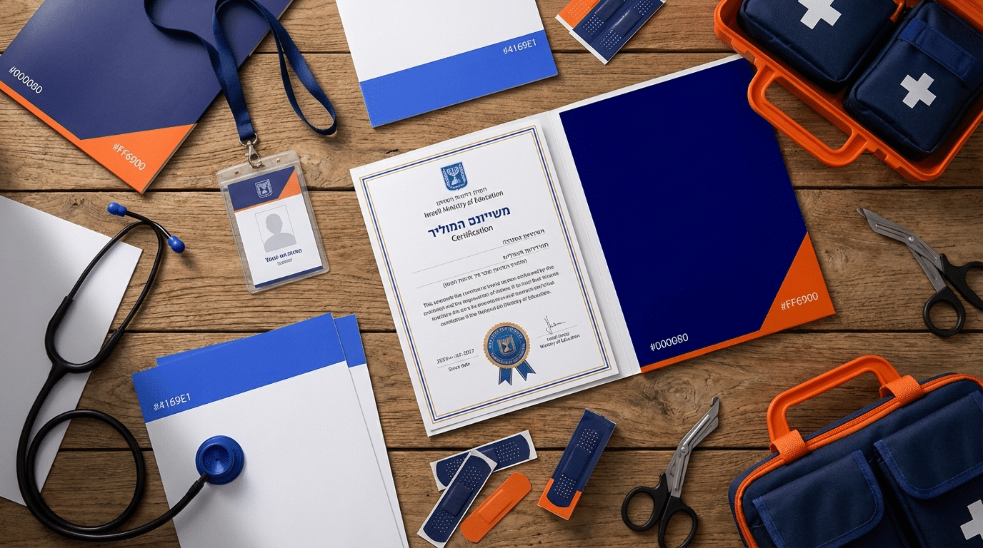 חובש מוסמך מלווה קבוצת תלמידים בטיול בית ספר יסודי