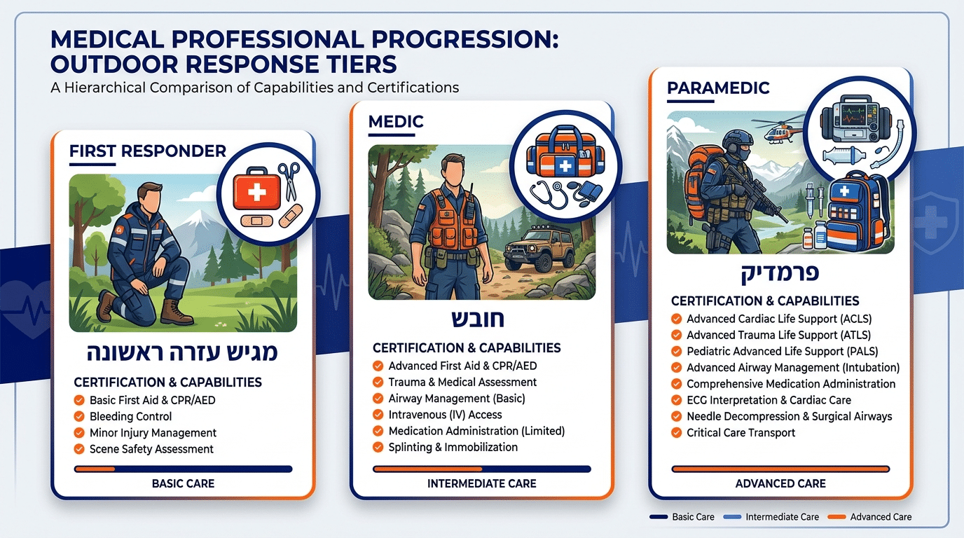 ההבדל בין חובש, מע״ר ופרמדיק ביום גיבוש