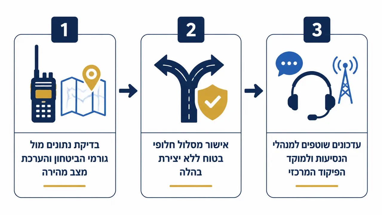 חובש שטח בודק ציוד פינוי לאורך מסלול משלחת
